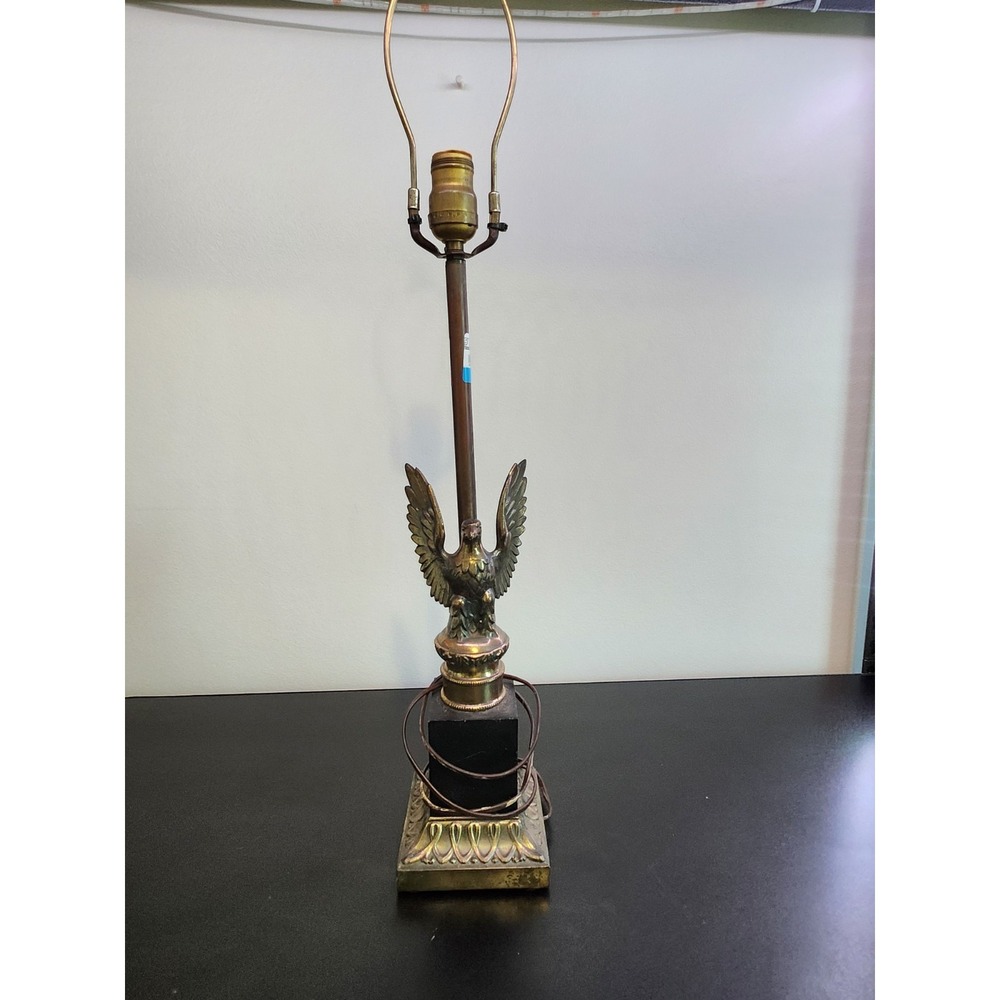 Vintage Mid Century Brass Eagle Table Lamp Federal Style